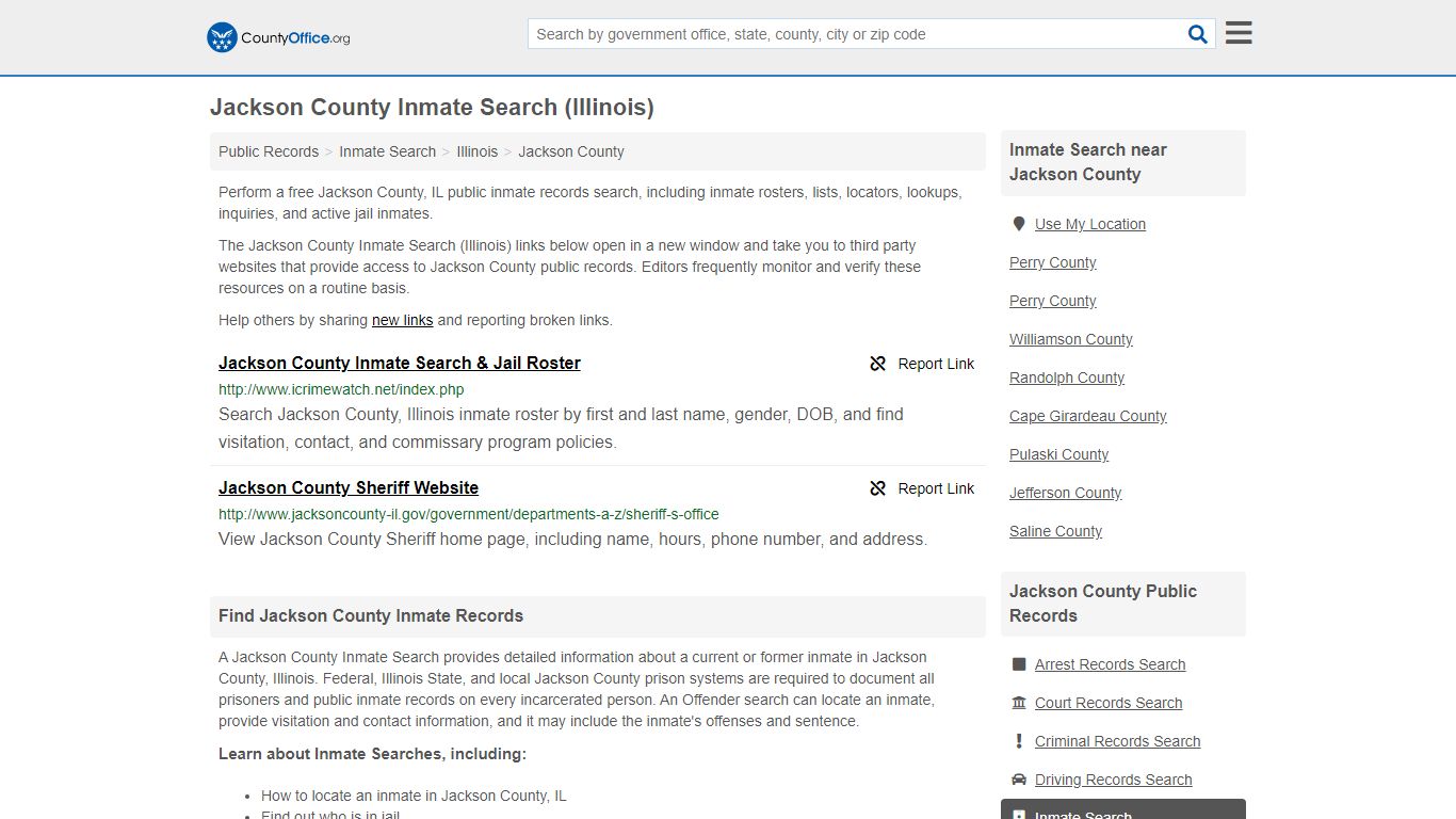 Inmate Search - Jackson County, IL (Inmate Rosters & Locators)